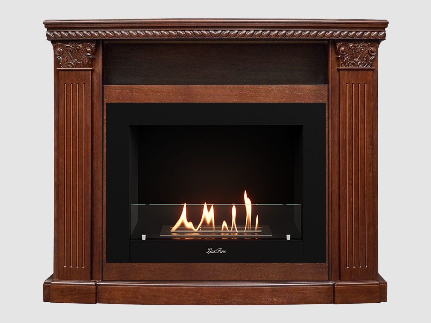 Каминный портал МДФ "Людовик 1300" с биокамином Lux Fire "Фаер Бокс 2 - 30" (темный орех) Каминный портал МДФ "Людовик 1300" с биокамином Lux Fire "Фаер Бокс 2 - 30" (темный орех) по цене 77 100 руб.