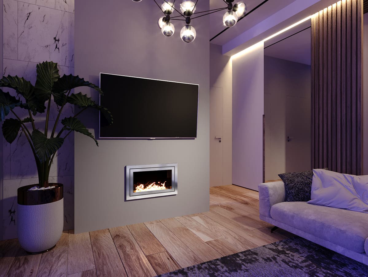 Биокамин "Русский огонь" Стенли 650V встраиваемый с декоративным стеклом (стемалитом) по цене 30 850 руб.