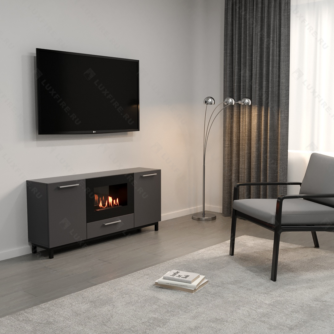 Тумба ТВ Lux Fire "Амур" напольная 1400 матовая, графит с биокамином 600 Тумба ТВ Lux Fire "Амур" напольная 1400 матовая, графит с биокамином 600 по цене 82 551 руб.