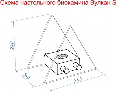 Настольный биокамин Lux Fire "Вулкан" S Чёрный по цене 15 400 руб.