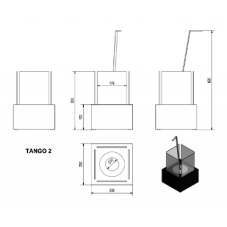 Биокамин Kratki TANGO 2 белый Биокамин Kratki TANGO 2 белый по цене