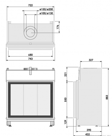 Газовый камин BellFires Original Derby Small Газовый камин BellFires Original Derby Small